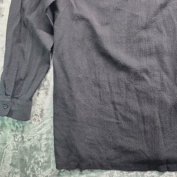 Calvin Klein women blouse black button front long sleeve top size M - Picture 11 of 12